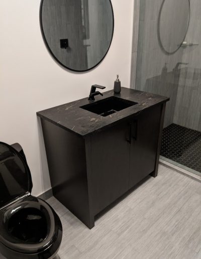 black bathroom
